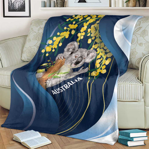 Australia Day Blanket Koala Blue Modern Vibe