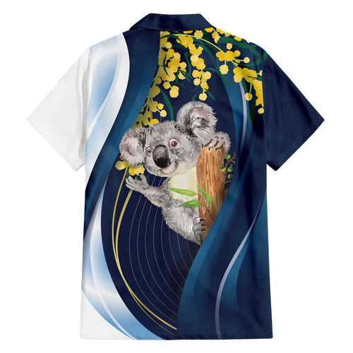 Australia Day Family Matching Off The Shoulder Long Sleeve Dress and Hawaiian Shirt Koala Blue Modern Vibe