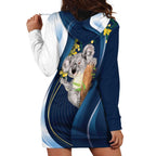 Australia Day Hoodie Dress Koala Blue Modern Vibe