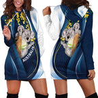 Australia Day Hoodie Dress Koala Blue Modern Vibe