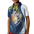 Australia Day Kid Polo Shirt Koala Blue Modern Vibe
