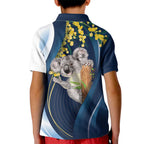 Australia Day Kid Polo Shirt Koala Blue Modern Vibe