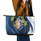 Australia Day Leather Tote Bag Koala Blue Modern Vibe