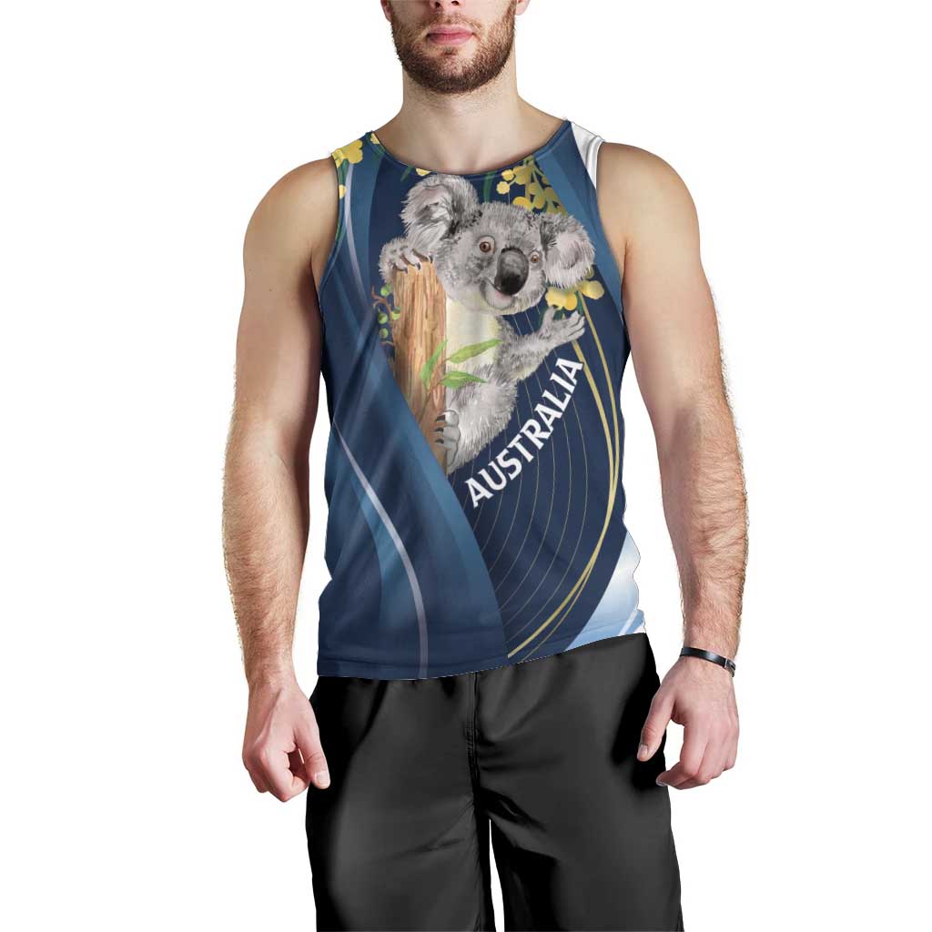 Australia Day Men Tank Top Koala Blue Modern Vibe