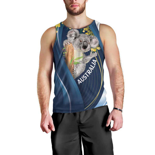 Australia Day Men Tank Top Koala Blue Modern Vibe