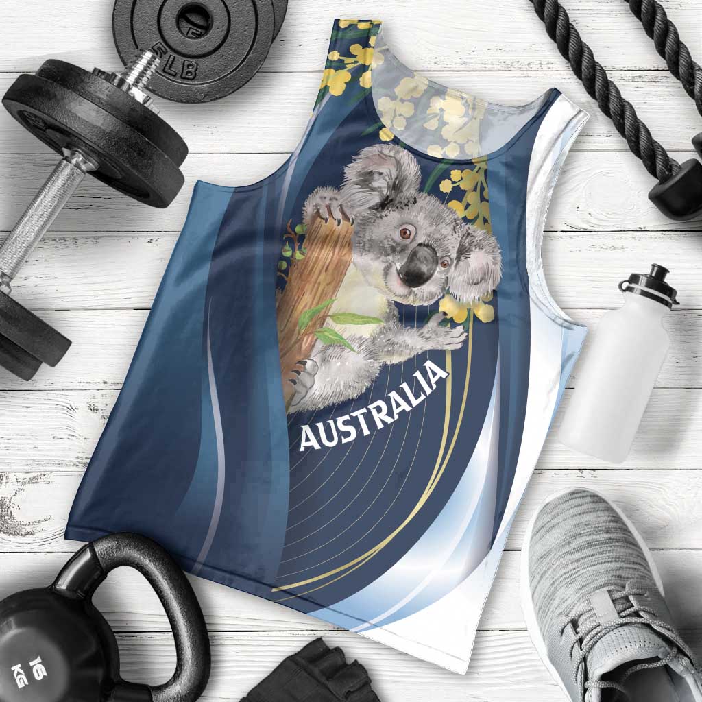 Australia Day Men Tank Top Koala Blue Modern Vibe