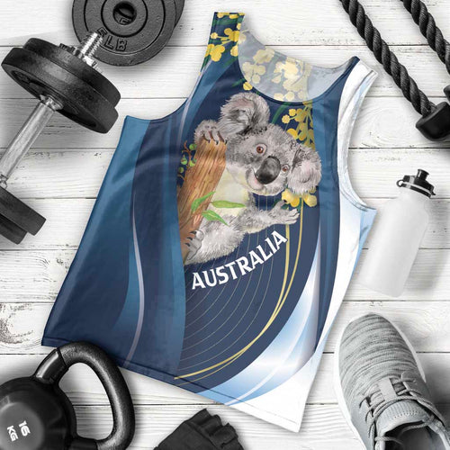 Australia Day Men Tank Top Koala Blue Modern Vibe