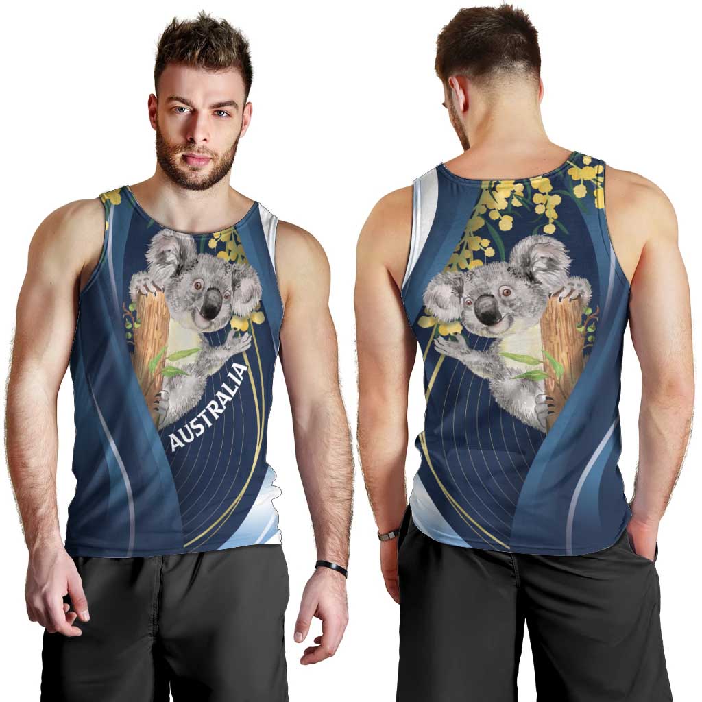 Australia Day Men Tank Top Koala Blue Modern Vibe