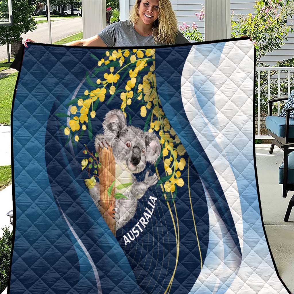 Australia Day Quilt Koala Blue Modern Vibe