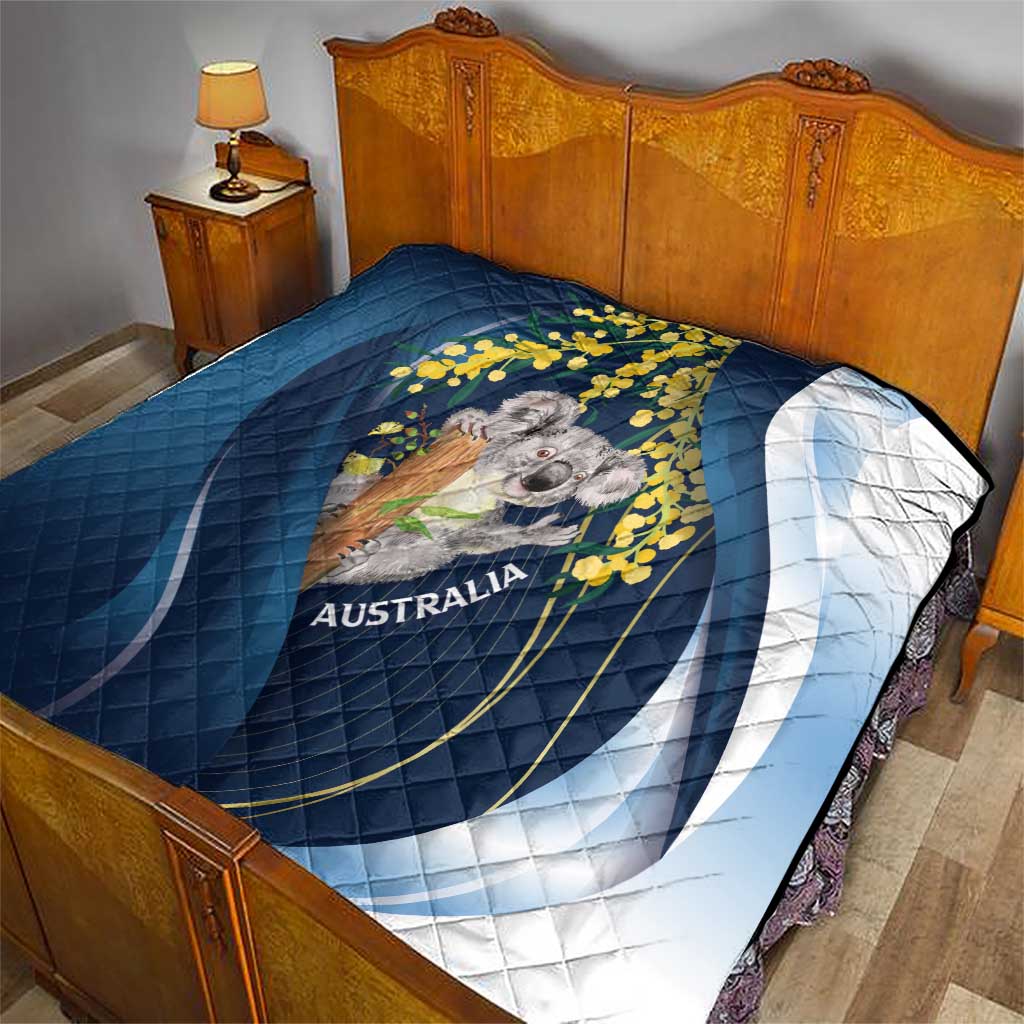 Australia Day Quilt Koala Blue Modern Vibe