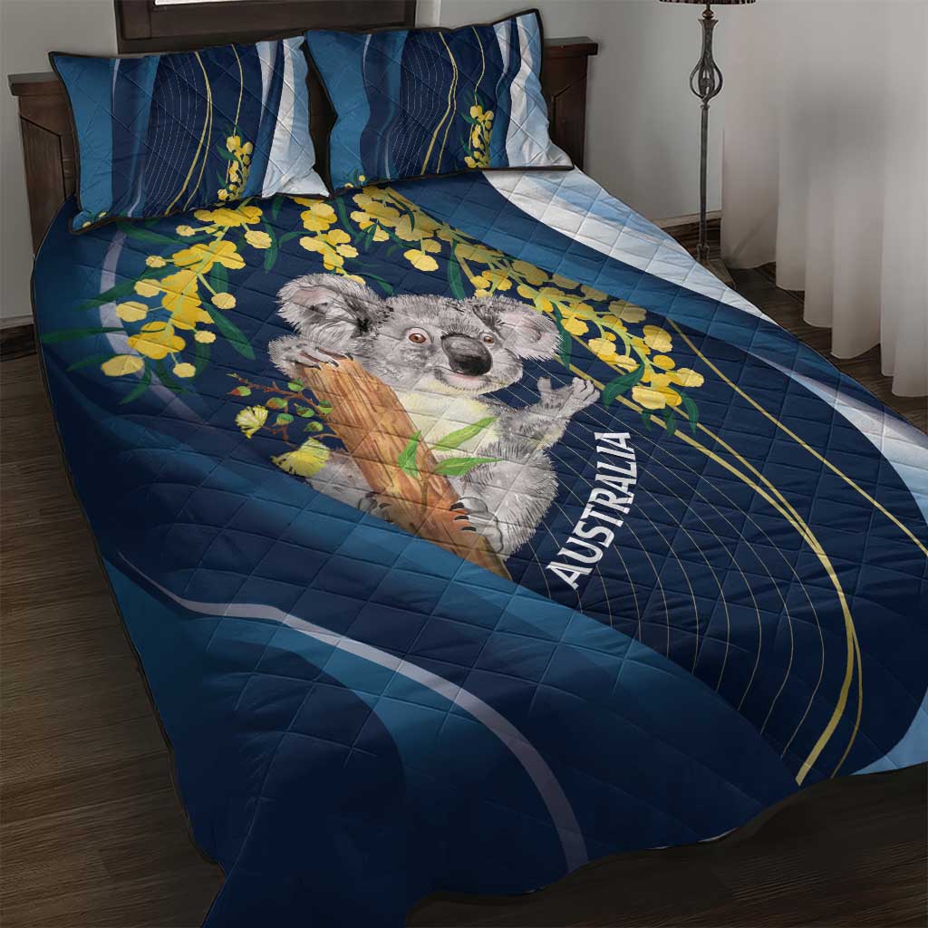 Australia Day Quilt Bed Set Koala Blue Modern Vibe