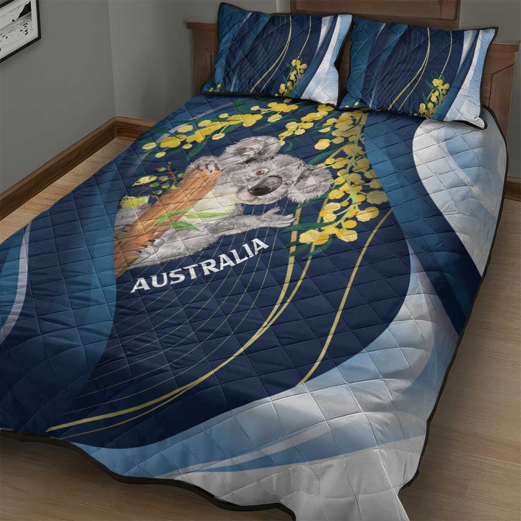 Australia Day Quilt Bed Set Koala Blue Modern Vibe