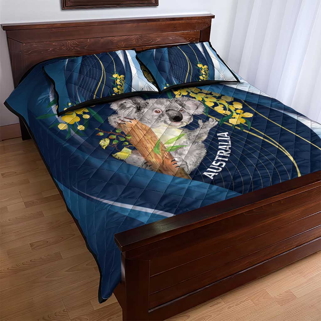 Australia Day Quilt Bed Set Koala Blue Modern Vibe