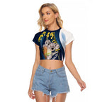 Australia Day Raglan Cropped T Shirt Koala Blue Modern Vibe