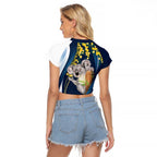 Australia Day Raglan Cropped T Shirt Koala Blue Modern Vibe