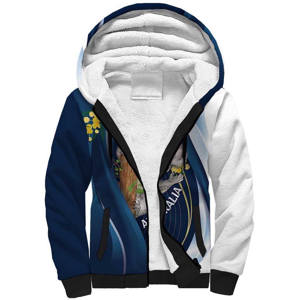 Australia Day Sherpa Hoodie Koala Blue Modern Vibe