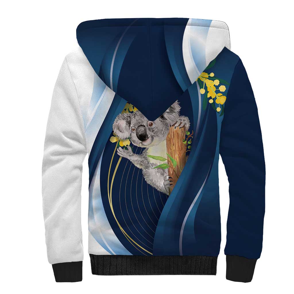Australia Day Sherpa Hoodie Koala Blue Modern Vibe