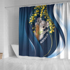 Australia Day Shower Curtain Koala Blue Modern Vibe