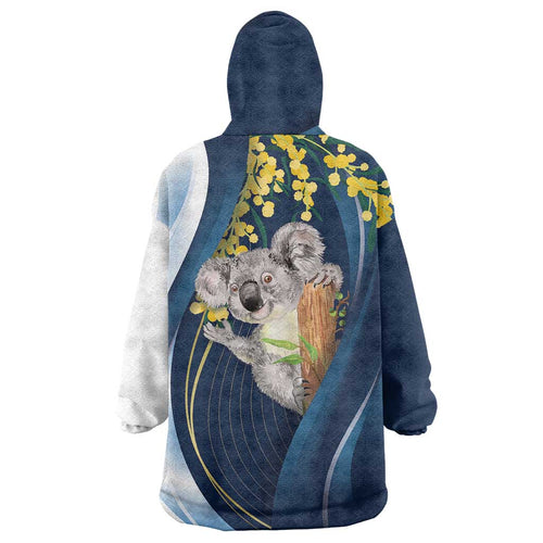 Australia Day Wearable Blanket Hoodie Koala Blue Modern Vibe