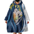 Australia Day Wearable Blanket Hoodie Koala Blue Modern Vibe