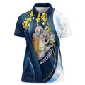 Australia Day Women Polo Shirt Koala Blue Modern Vibe