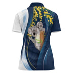 Australia Day Women Polo Shirt Koala Blue Modern Vibe