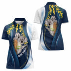 Australia Day Women Polo Shirt Koala Blue Modern Vibe