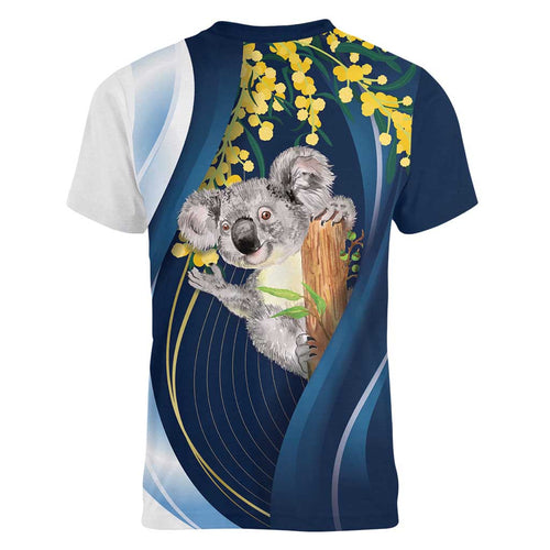 Australia Day Women V-Neck T-Shirt Koala Blue Modern Vibe