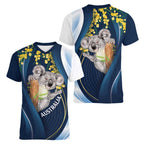 Australia Day Women V-Neck T-Shirt Koala Blue Modern Vibe