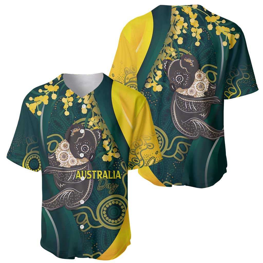 Australia Day Baseball Jersey Koala Aboriginal Art