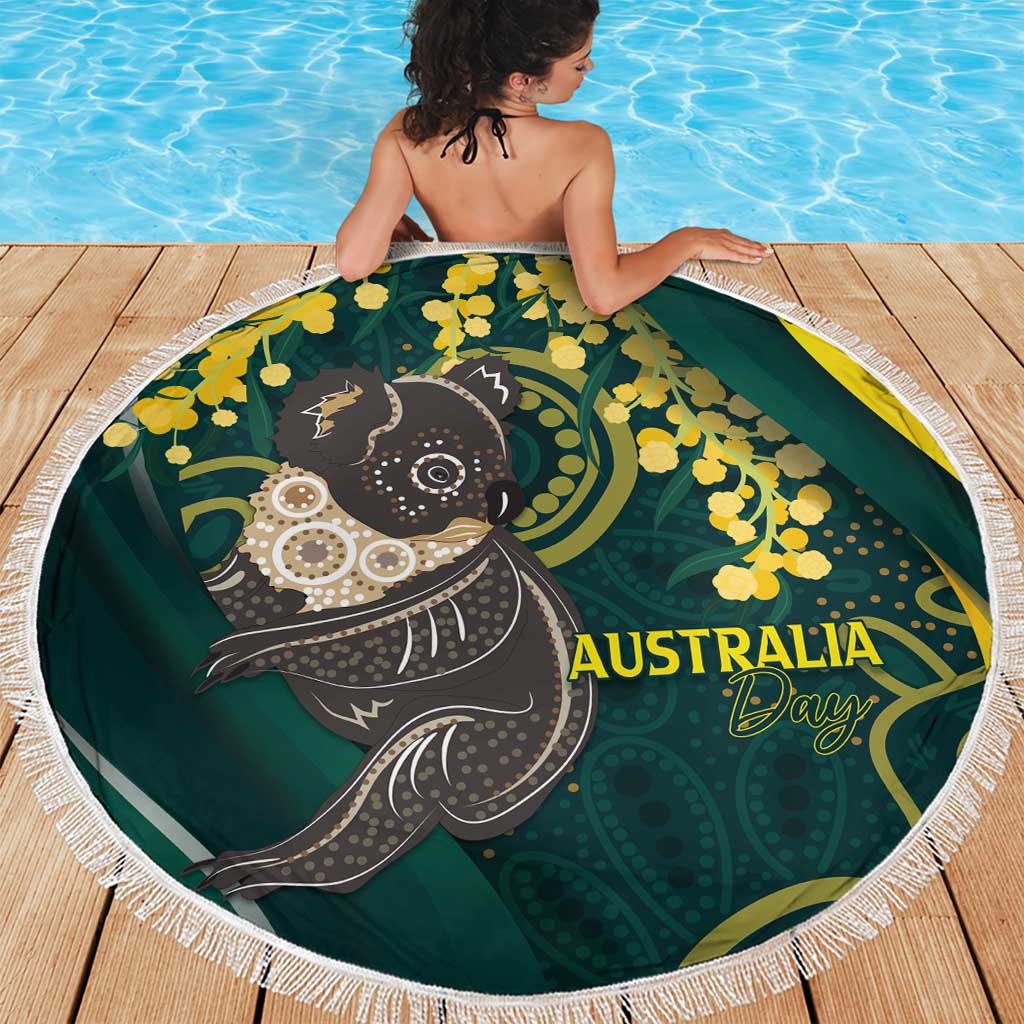 Australia Day Beach Blanket Koala Aboriginal Art