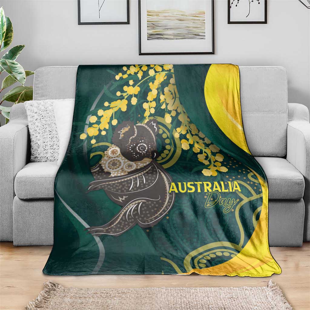 Australia Day Blanket Koala Aboriginal Art