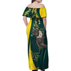 Australia Day Family Matching Off Shoulder Maxi Dress and Hawaiian Shirt Koala Aboriginal Art