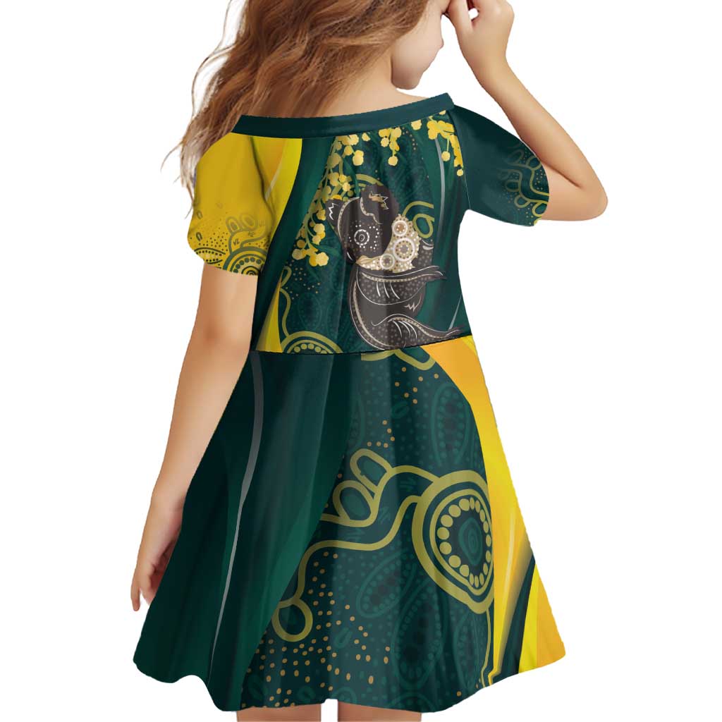 Australia Day Family Matching Off Shoulder Short Dress and Hawaiian Shirt Koala Aboriginal Art