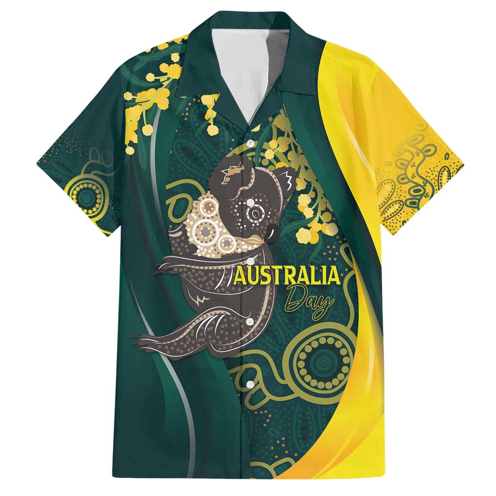Australia Day Hawaiian Shirt Koala Aboriginal Art