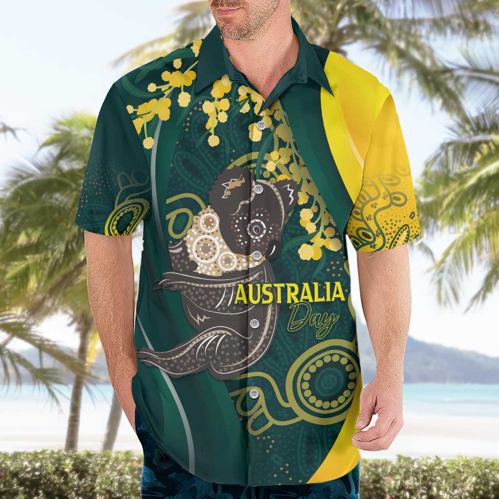 Australia Day Hawaiian Shirt Koala Aboriginal Art