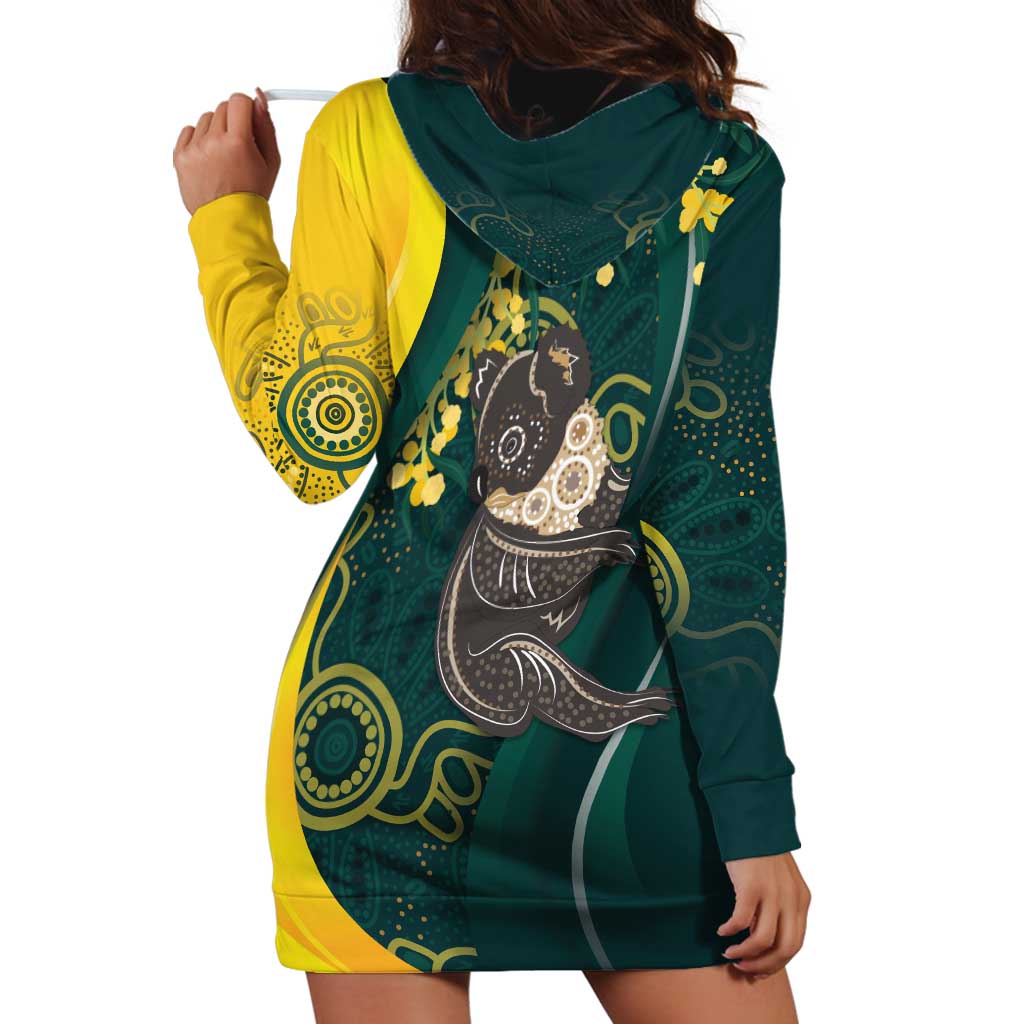 Australia Day Hoodie Dress Koala Aboriginal Art