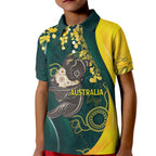 Australia Day Kid Polo Shirt Koala Aboriginal Art