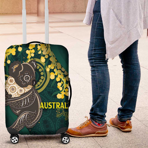 Australia Day Luggage Cover Koala Aboriginal Art