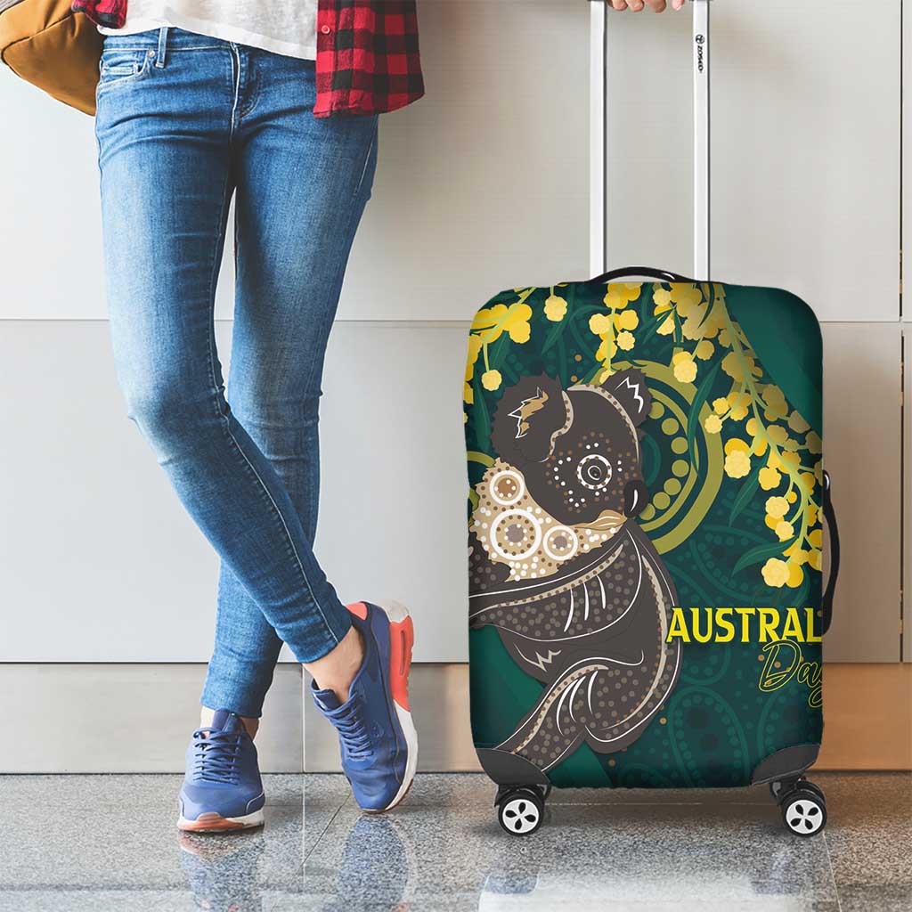Australia Day Luggage Cover Koala Aboriginal Art