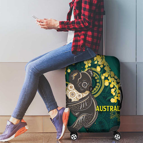 Australia Day Luggage Cover Koala Aboriginal Art