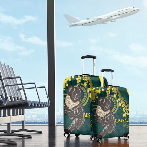 Australia Day Luggage Cover Koala Aboriginal Art