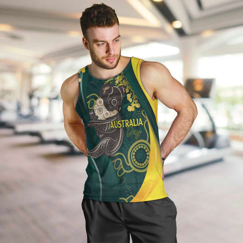 Australia Day Men Tank Top Koala Aboriginal Art
