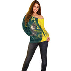 Australia Day Off Shoulder Sweater Koala Aboriginal Art