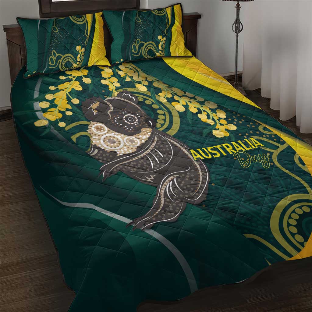Australia Day Quilt Bed Set Koala Aboriginal Art