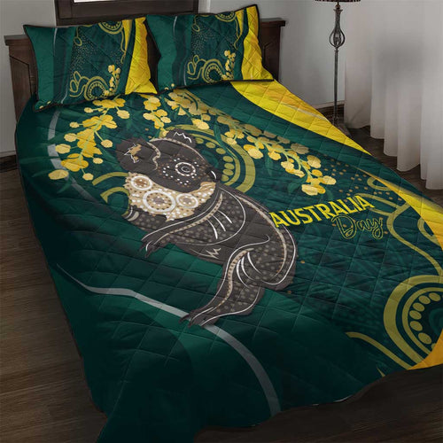 Australia Day Quilt Bed Set Koala Aboriginal Art