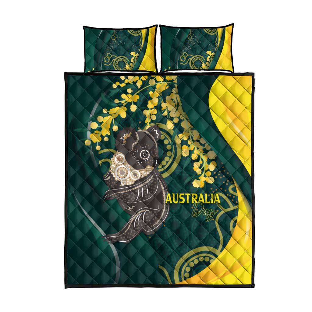 Australia Day Quilt Bed Set Koala Aboriginal Art