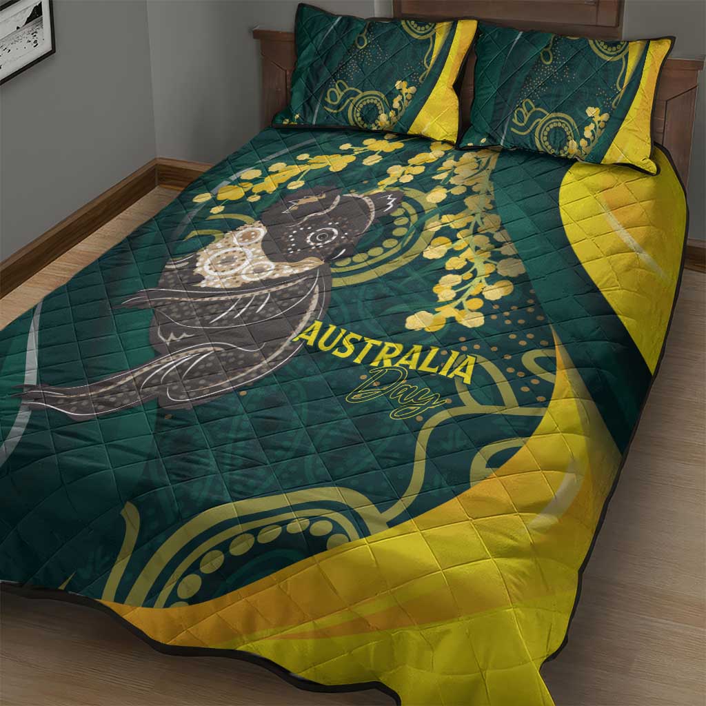 Australia Day Quilt Bed Set Koala Aboriginal Art