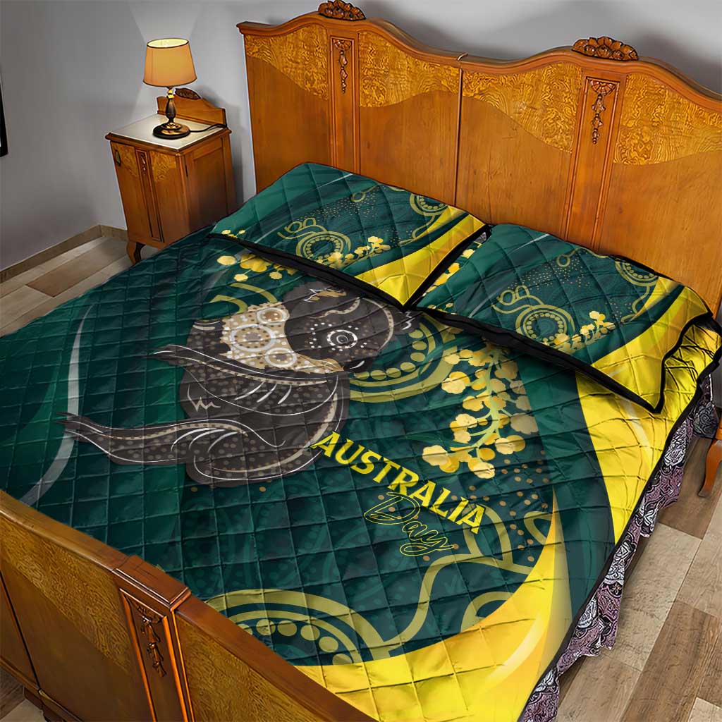 Australia Day Quilt Bed Set Koala Aboriginal Art