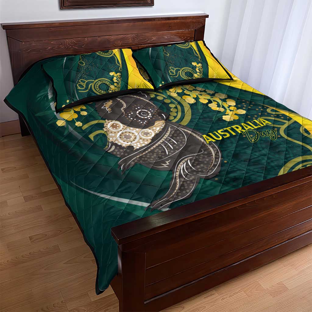 Australia Day Quilt Bed Set Koala Aboriginal Art